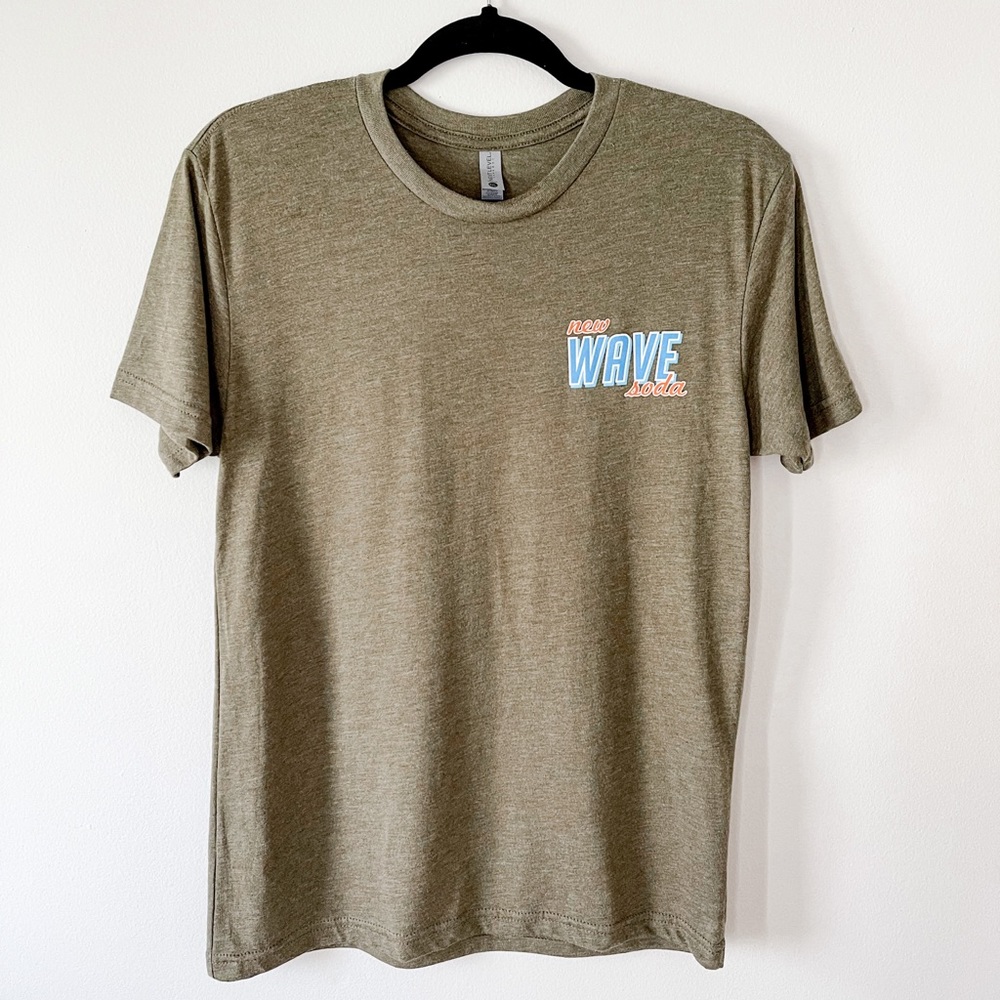 Retro New Wave Soda Army Green Vintage T-Shirt